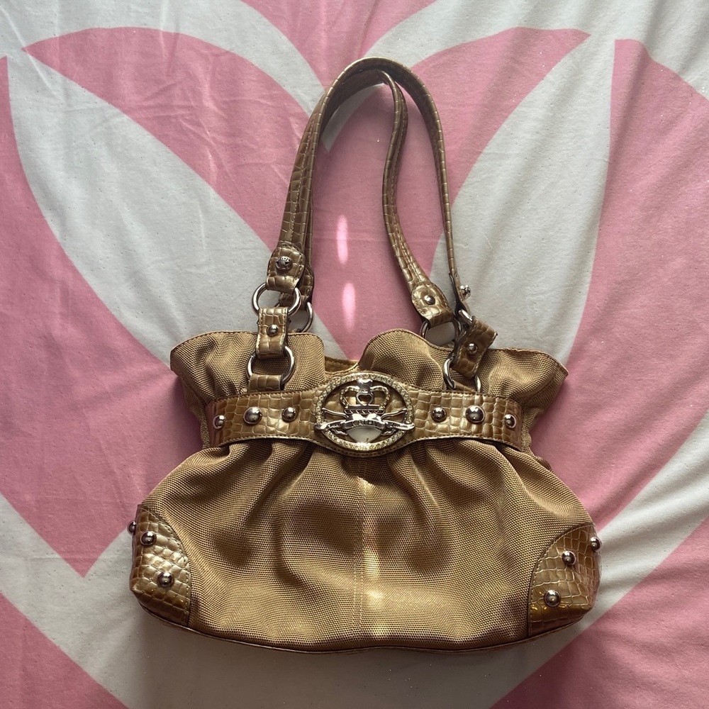 Kathy Van Zeeland Gold Shoulder Bag